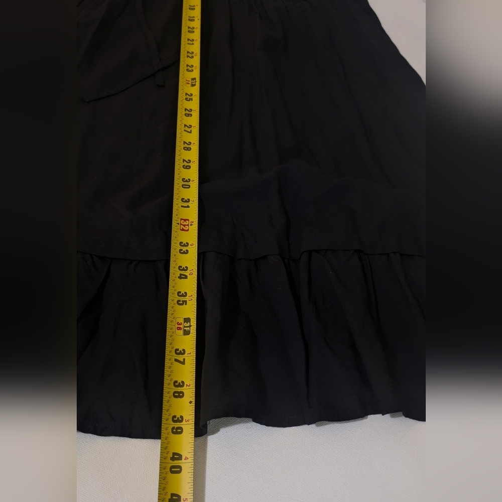 Old Navy Black Maternity Waist-Defined Ruffle-Trim Mini Dress Bohemia Sz XL NEW - Picture 12 of 15